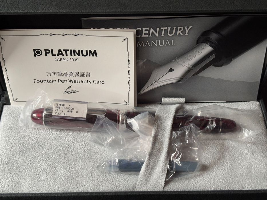 Pióro wieczne Platinum #3776 Bourgogne Rhodium „M” +atr.