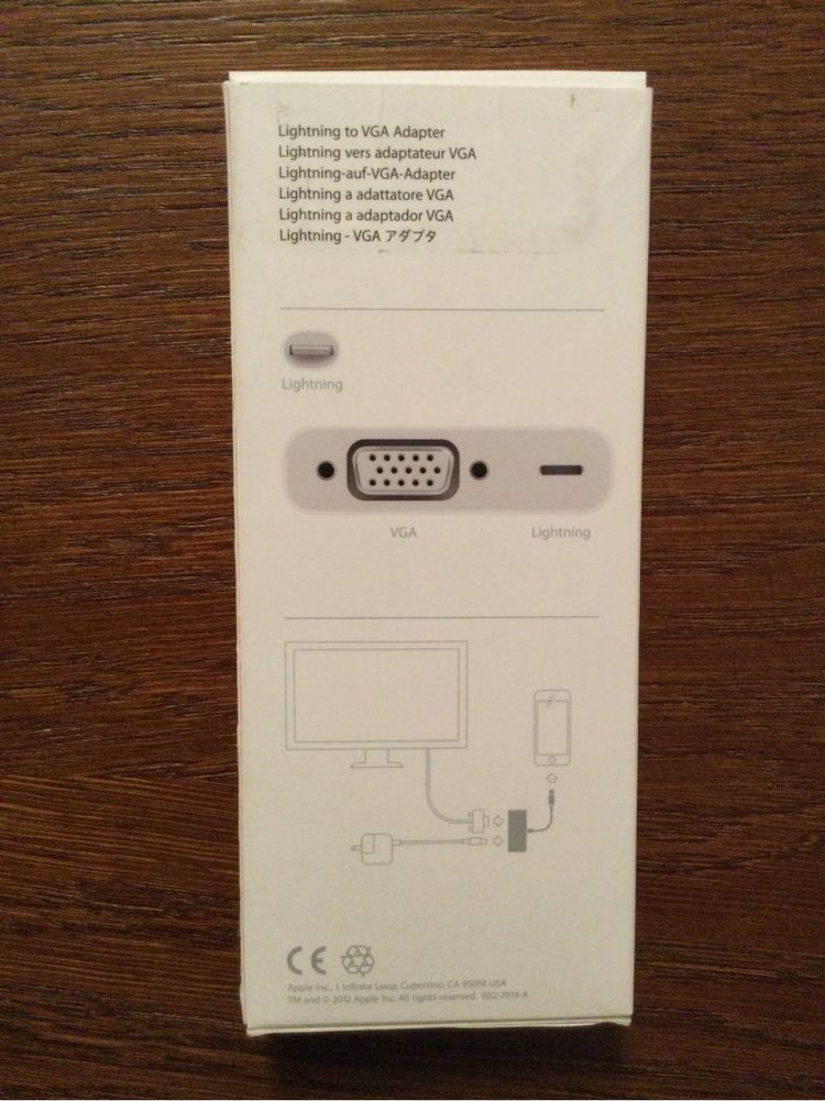 Adapter Apple MD825ZM/A przejściówka ze złącza Lightning na VGA ORG