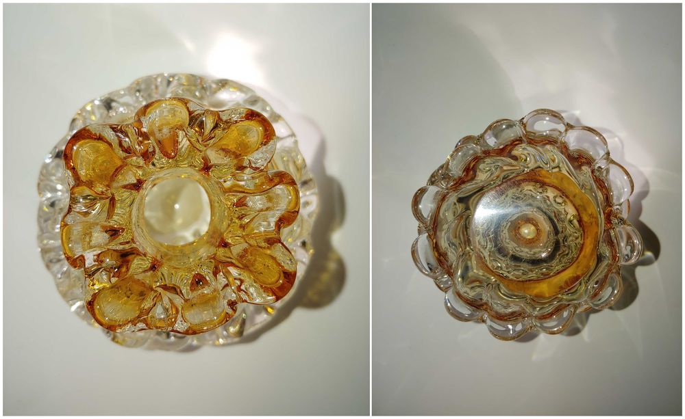 Ваза Гутное стекло Чехословакия Bohemia высота 12,5 см