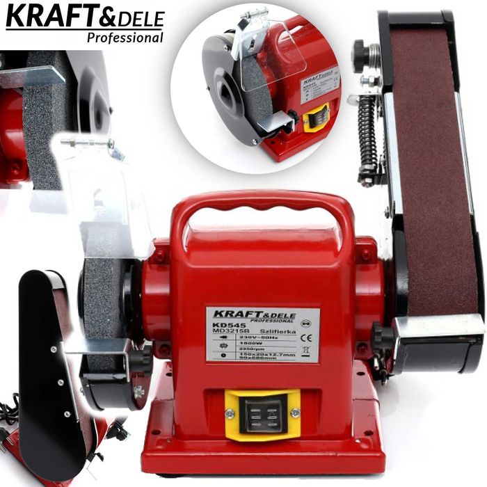 KRAFT&DELE Szlifierka Wielofunkcyjna Stołowa Taśmowa 1800w 230v KD545