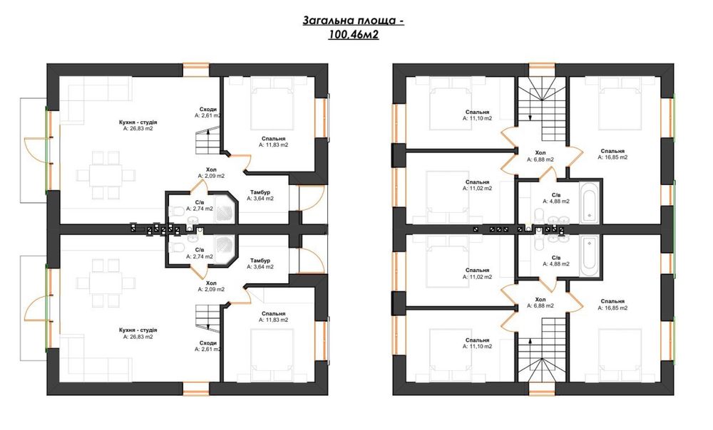 Дуплекси в лісовій частині Ірпеня