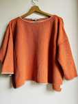 Pomarańczowy sweter  rękaw 3/4 oversize comma r. S / 36