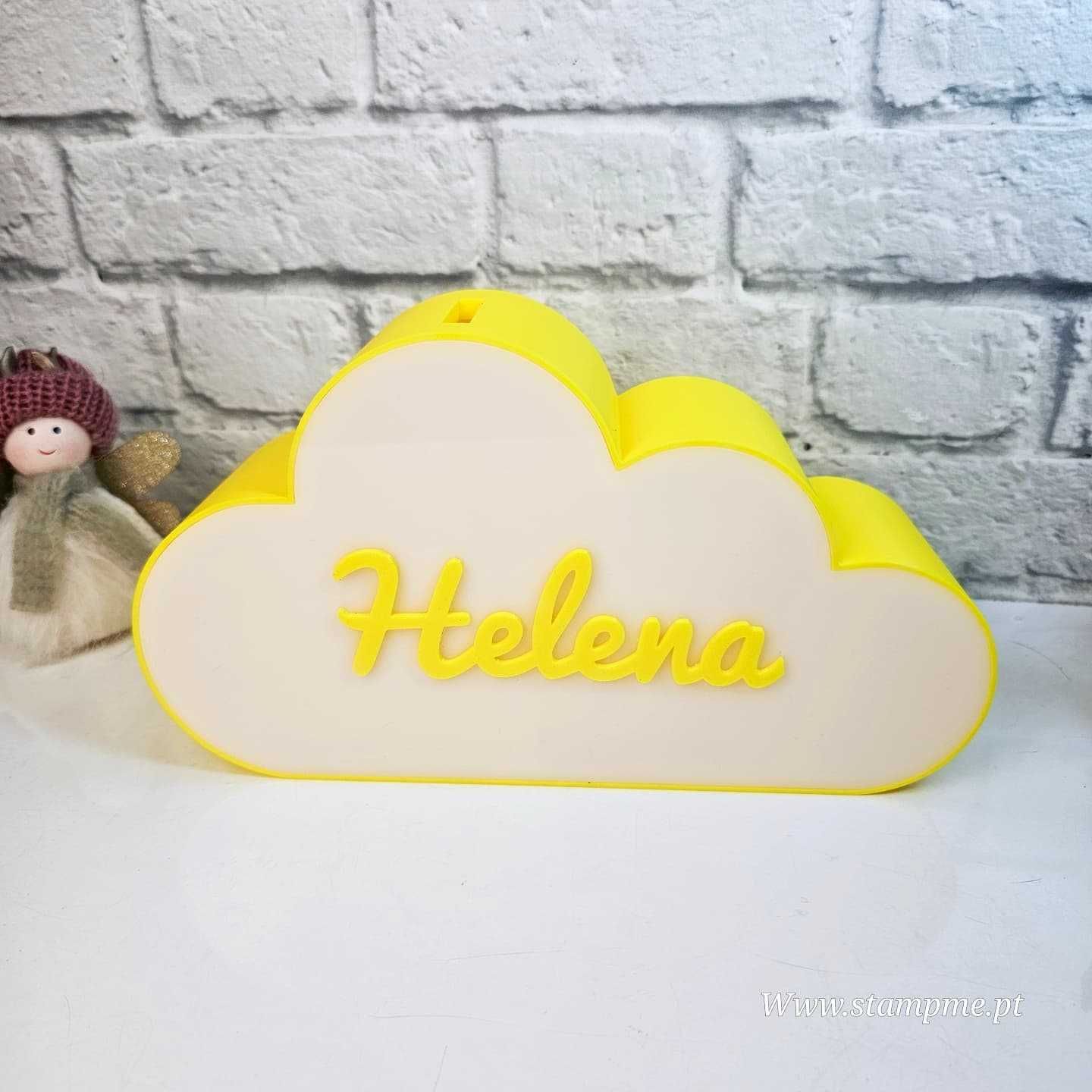 Mealheiro Nuvem com nome e imagem impressão 3d