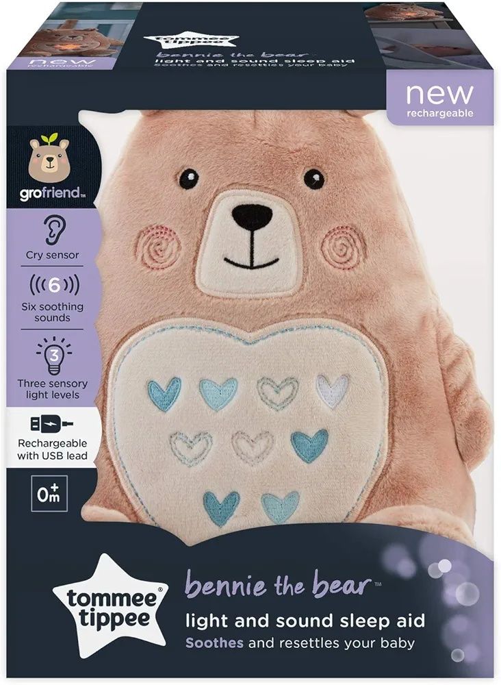 Tommee Tippee Bennie Miś lampka i pozytywka z czujnikiem płaczu USB