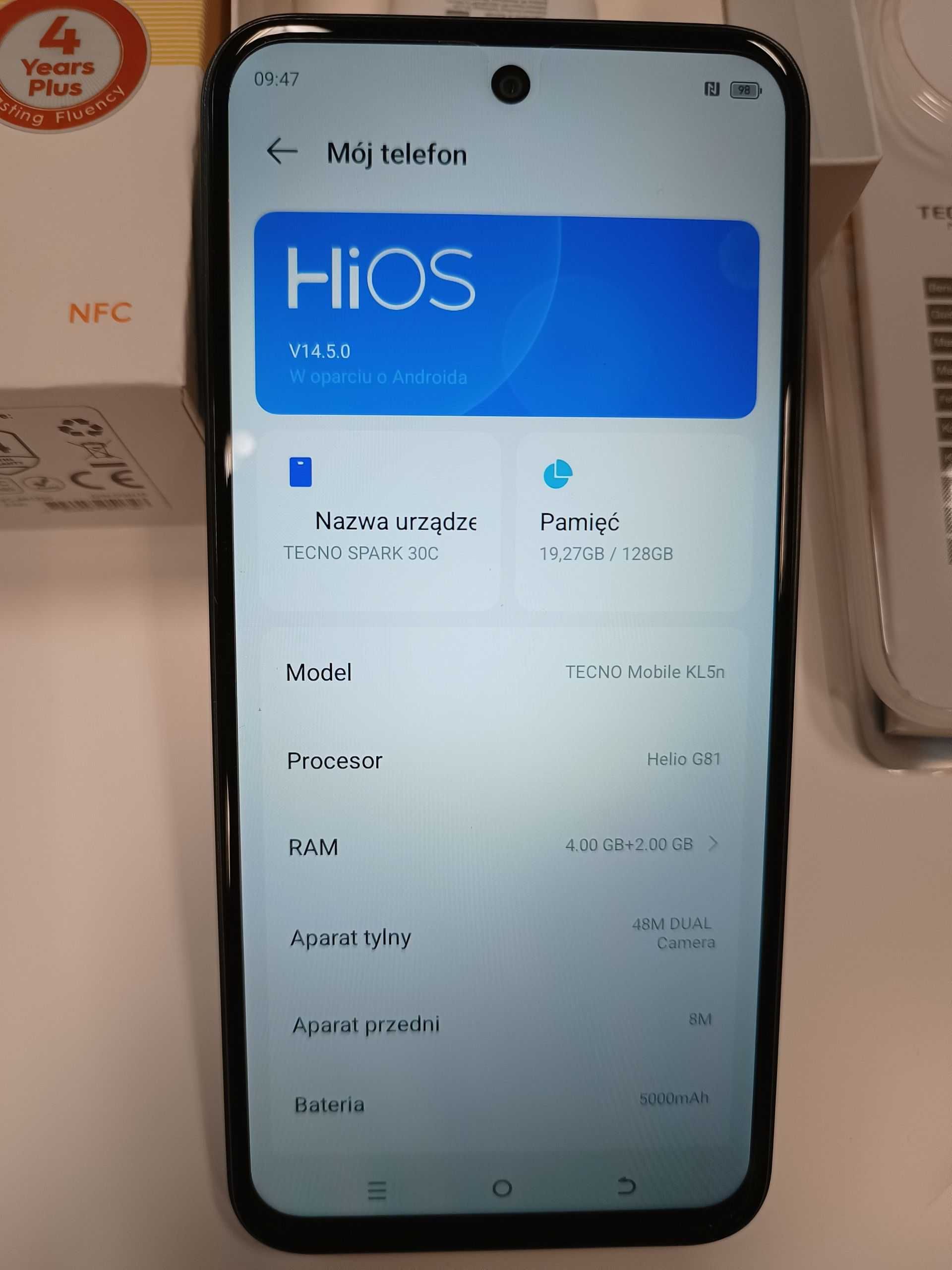 Smartfon Tecno Spark 30C 4/128GB Czarny