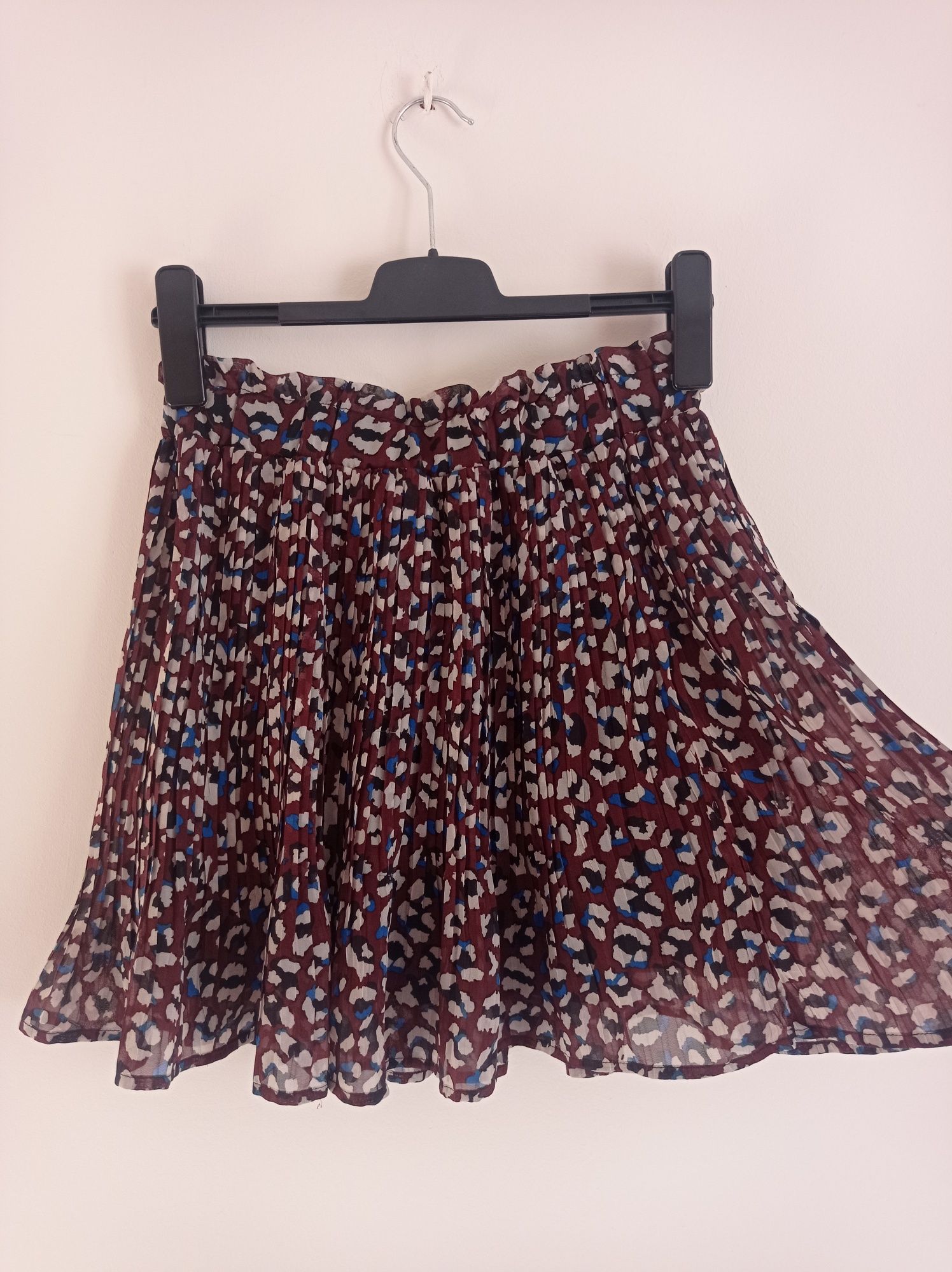 Spódnica spódniczka mini zwiewna falbanki plisowana panterka