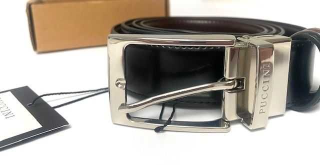 NOWY pasek skórzany z etykietą