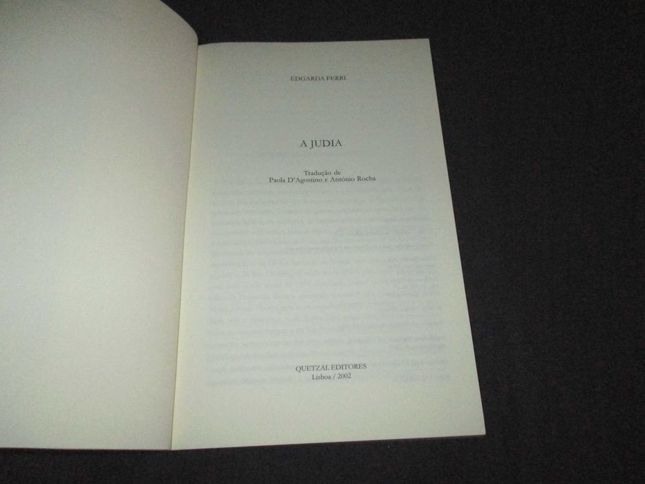 Livro Grazia Nasi A Judia Edgarda Ferri Quetzal