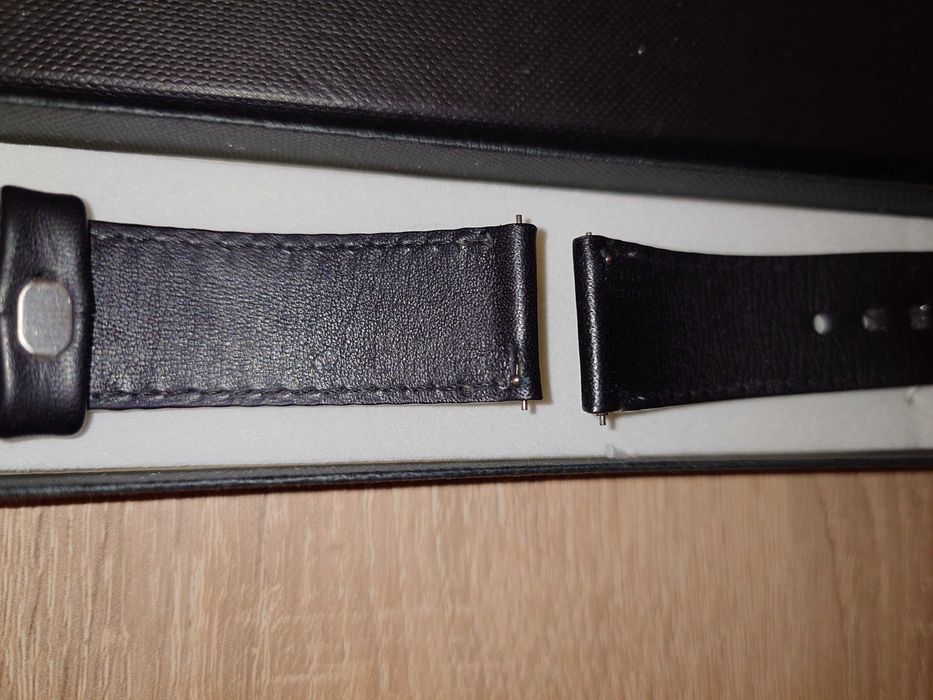 Pasek na zegarek 22 mm Pattini skóra handmade ręcznie robiony czarny