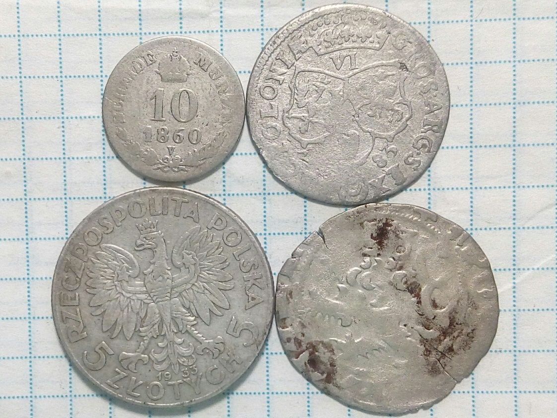 10 крейцерів 1860 р, 6 грош 1683 р Яна ІІІ Собєського, Польща, Австрія