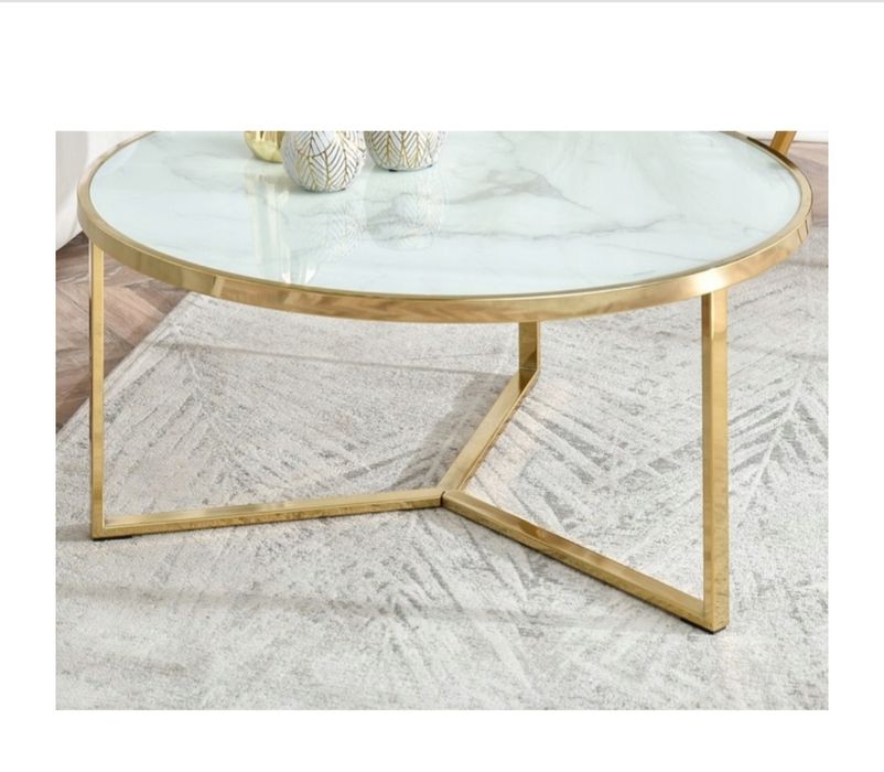 NATAL XL biały marmur - złoty