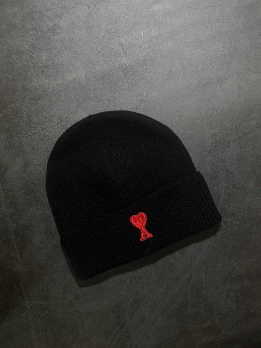 Шапка молочная Ami Шапка Ami Шапка Ami Paris Шапка Ами чорная