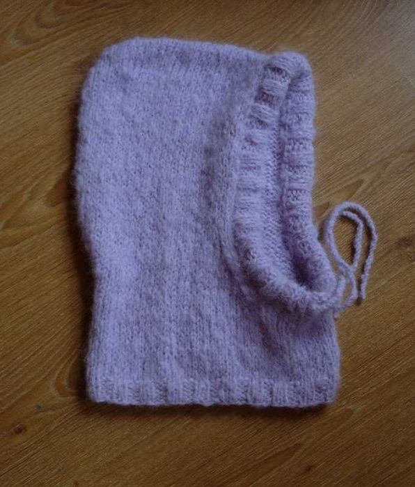 liliowy kaptur fluffy balaclava z alpaki