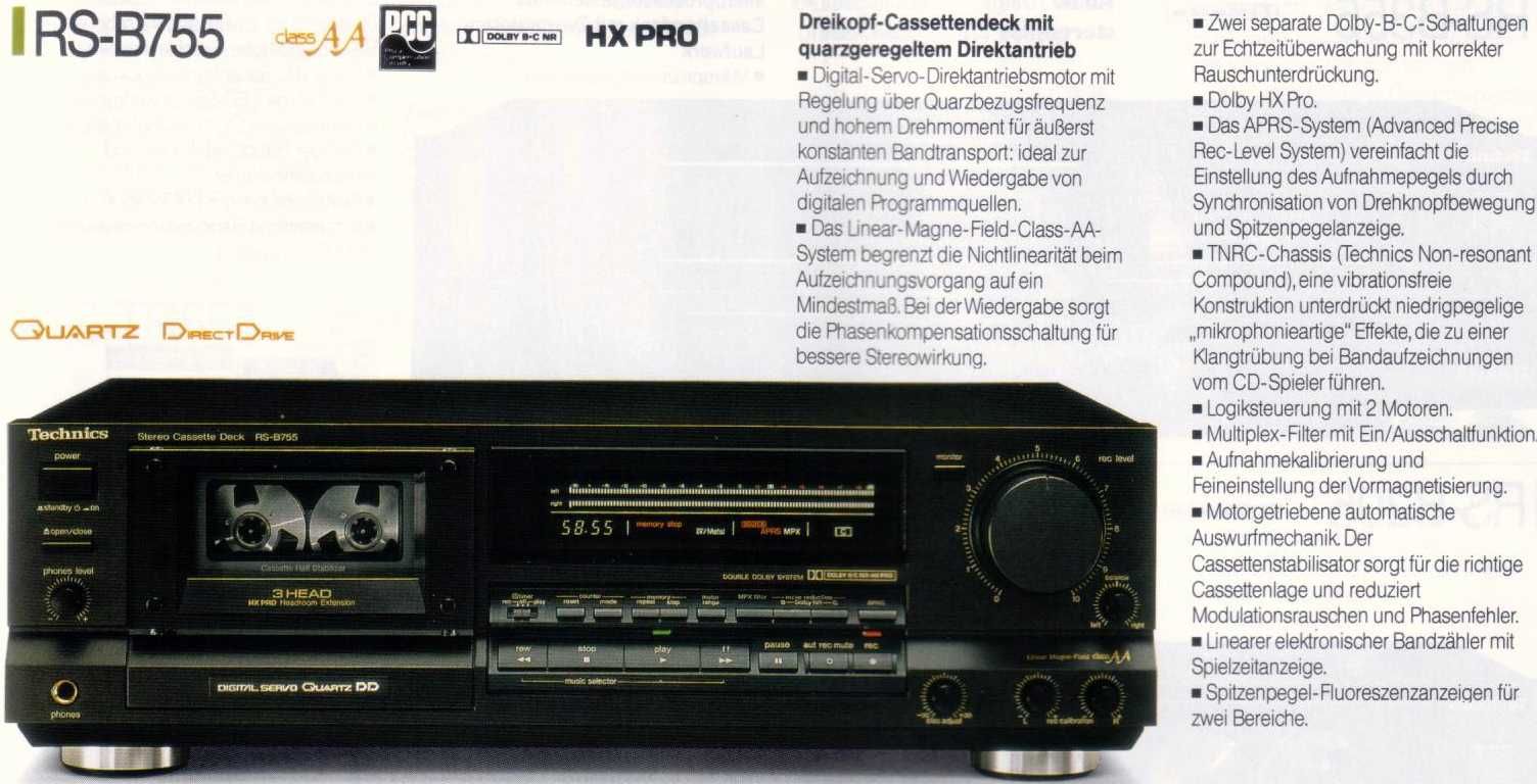 Technics RS-B755 Magnetofon kasetowy TOP! +instrukcja Gwarancja