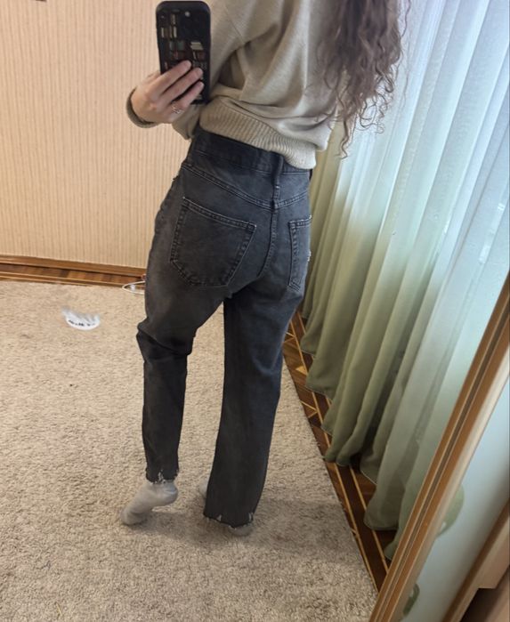 Стильні джинси, only, розмір m, вільного крою, висока посадка, чорні