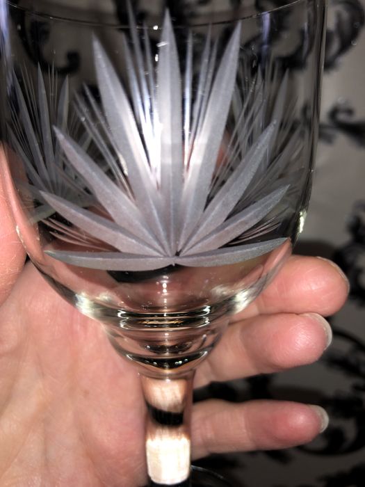 Рюмки  5 шт . Кувшин . Фужер бокал алмазная гравировка