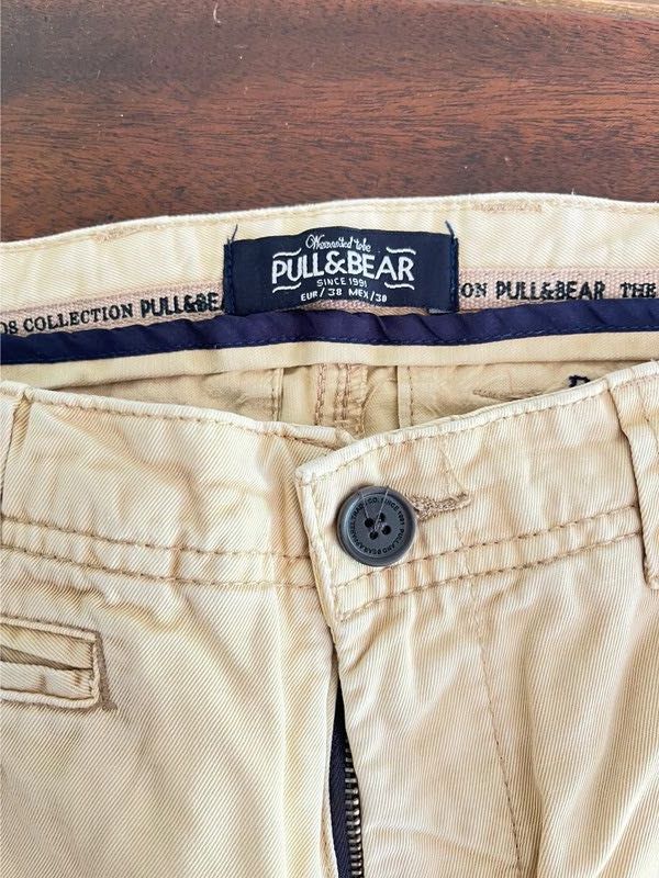 Calças Chino Pull&Bear – Tamanho 38 – Bege Claro