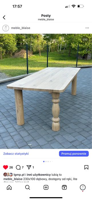 Stół z litego dębu 220x100