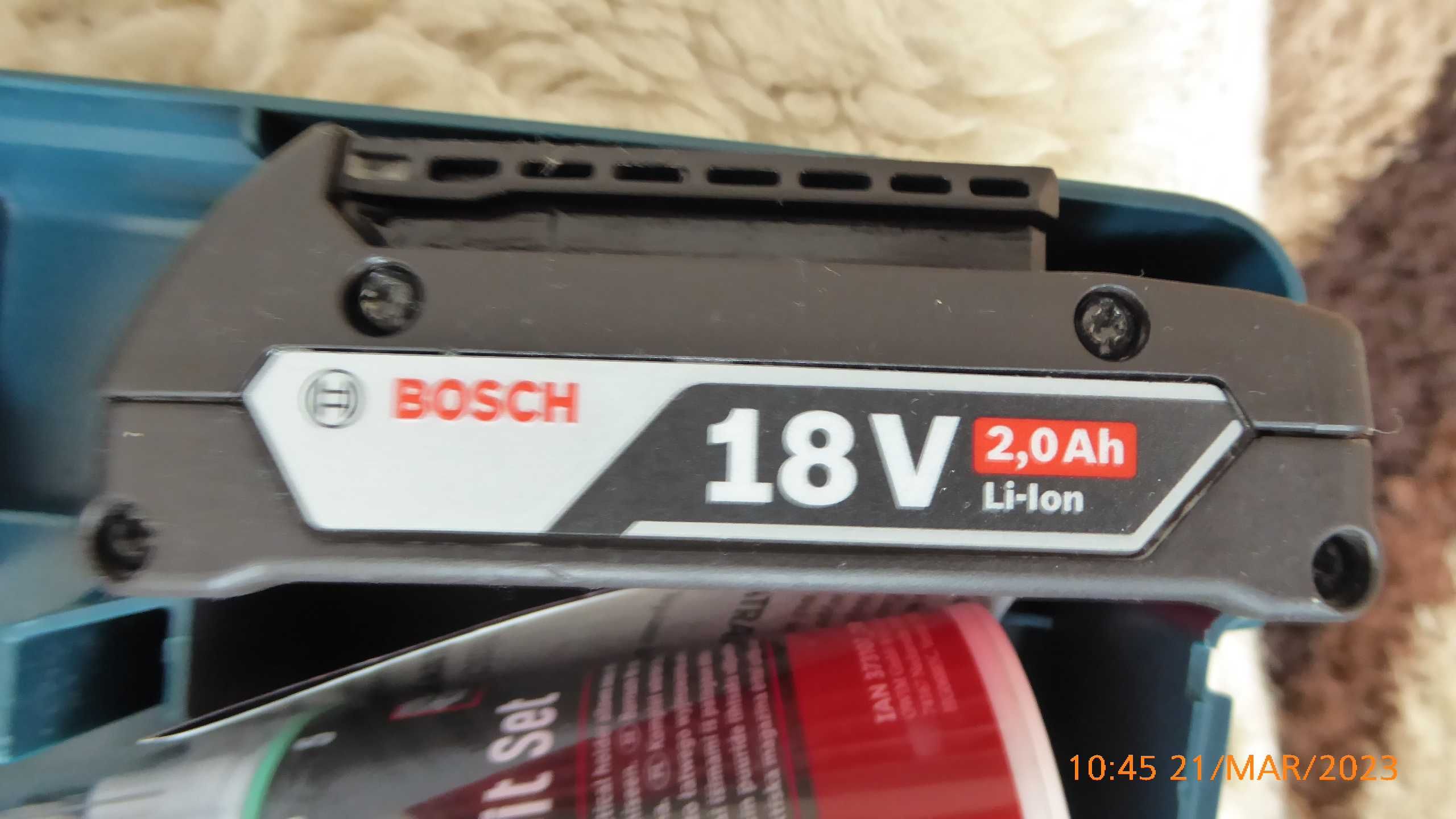 Wkrętarka 18V Bosch GSR 18V-21 z 2Ah aku.,ładowarką, walizką+ gratis.