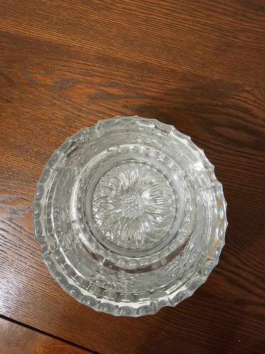 Popielniczkę szklana posrebrzana