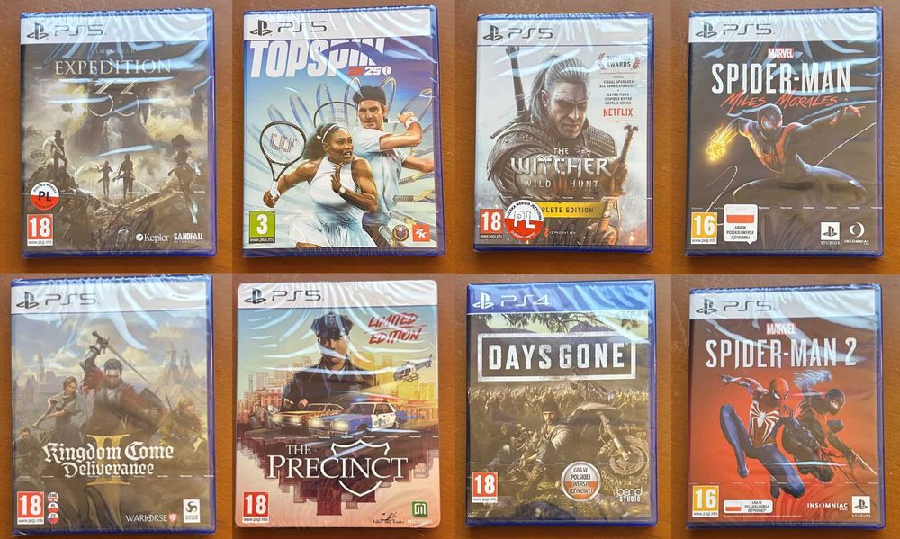 Zestaw Gier PS4/PS5- Witcher 3, Clair Obscur, Spiderman i inne+ Gratis