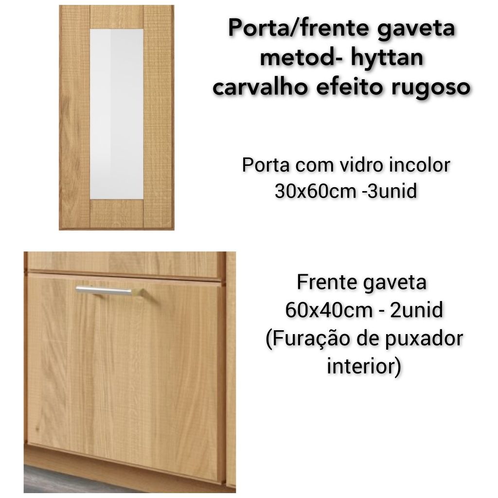 Porta frente gaveta IKEA metod Hyttan Carvalho maximera
