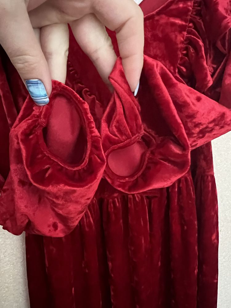 Сукня червона бархат h&m 6-8 років, 122-128 см