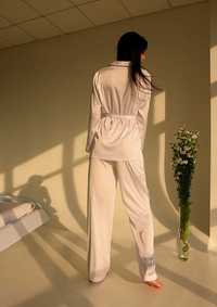 Шовкова піжама Mira&Am з сорочкою і брюками комфорт і стиль