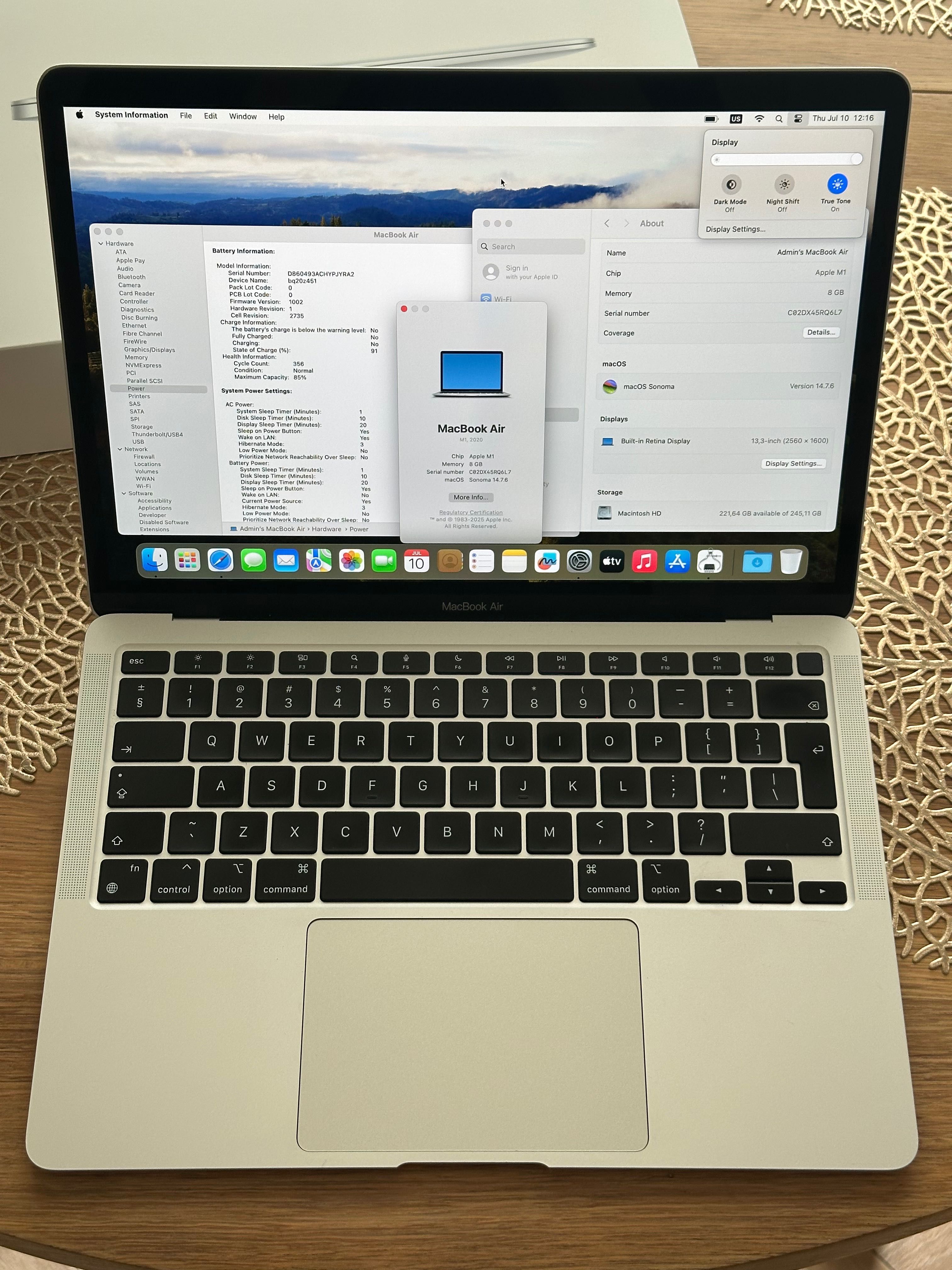 Macbook Air M1 8/256 A2337 idealny stan