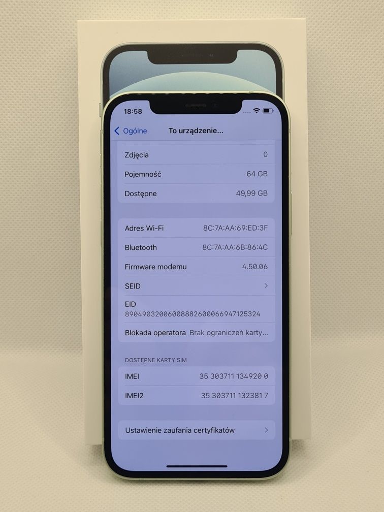 iPhone 12 64GB, piękny kolor!