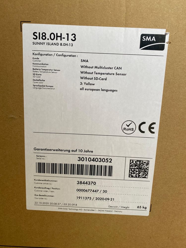 Inversor SMA Sunny Island SI8.0H-13 – 8 kW | Off-Grid / Híbrido