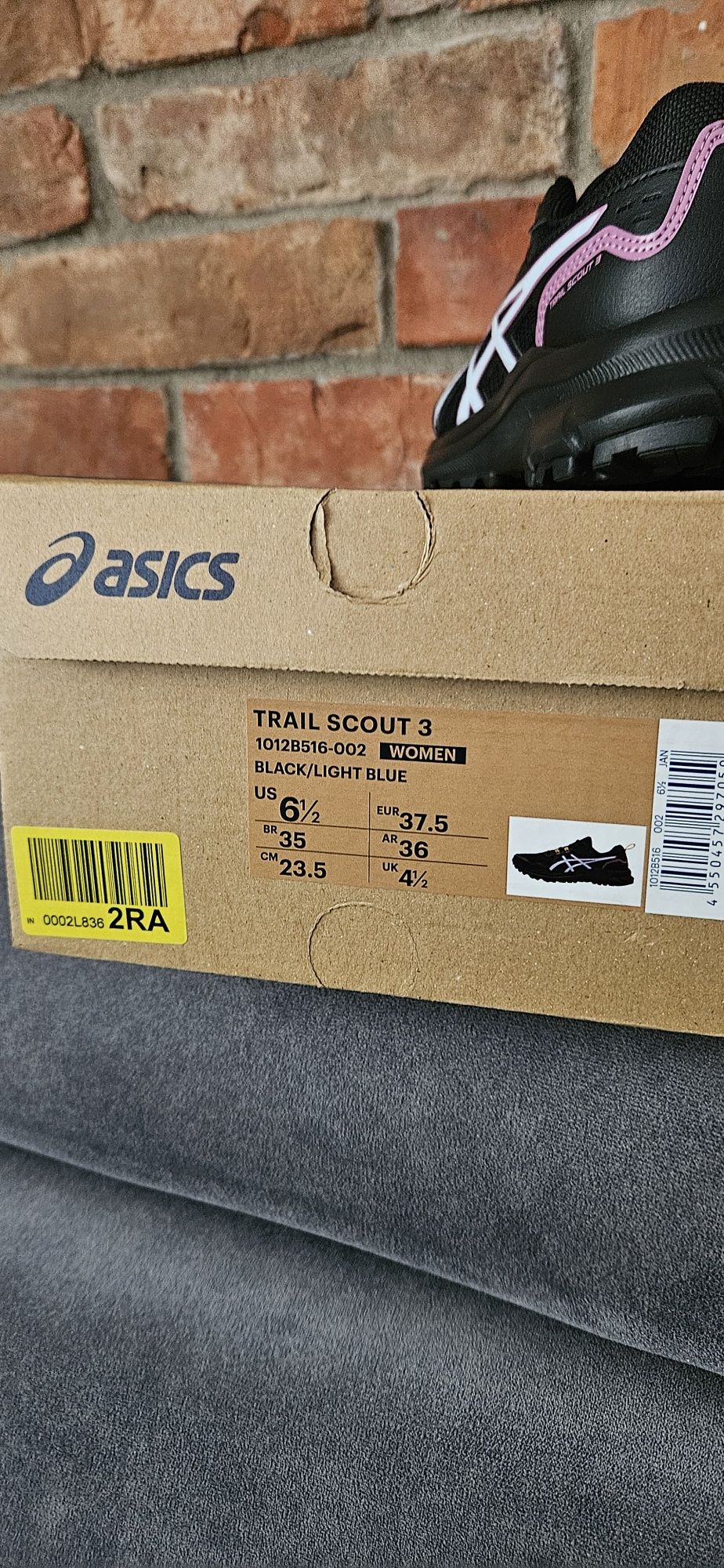 Buty do biegania Asics Damskie Trail Scout 3 Black Light Blue nowe