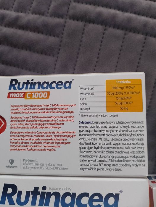 Nowy Suplement diety Rutinacea max C 1000 TAB.30