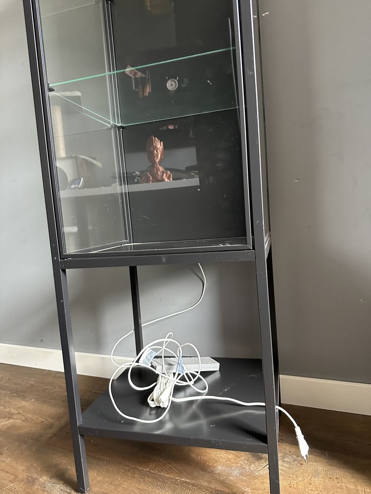 Witryna regał gablotka czarna loft ikea RUDSTA