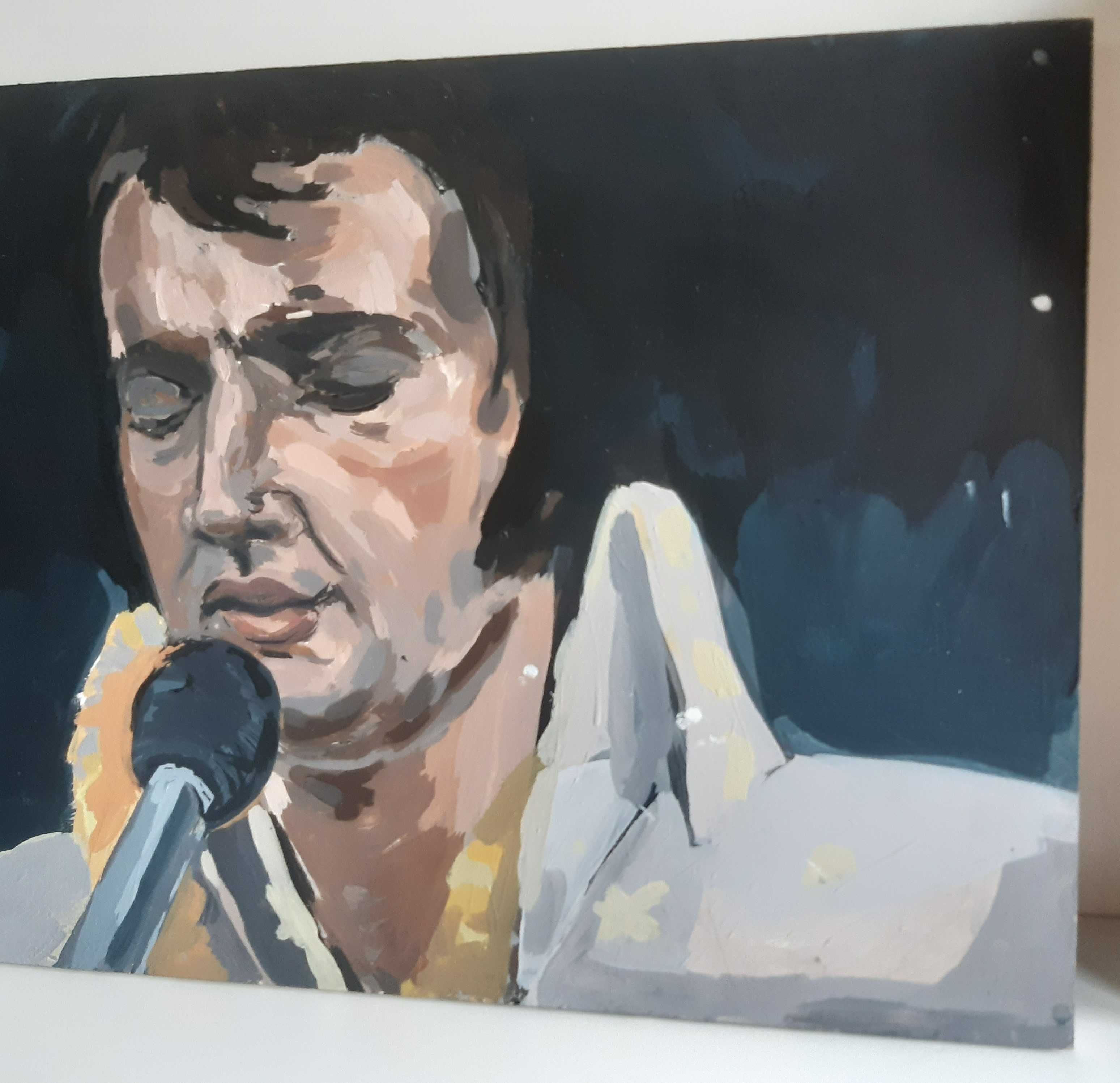 Quadro Pintura Elvis Presley 60x40cm Aglomerado Madeira