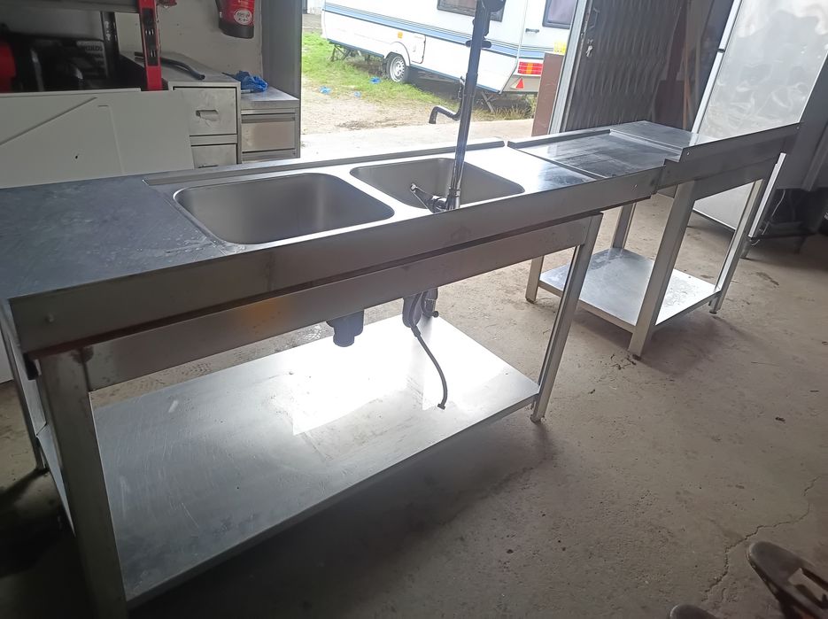 Bancadas inox apoio máquina de lavar