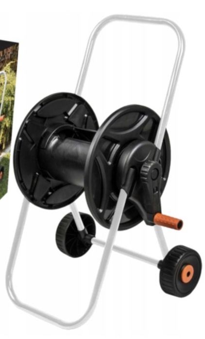 Fiskars - Wąż ogrodowy 30 m na wózku ze zwijakiem plus zestaw końcówek