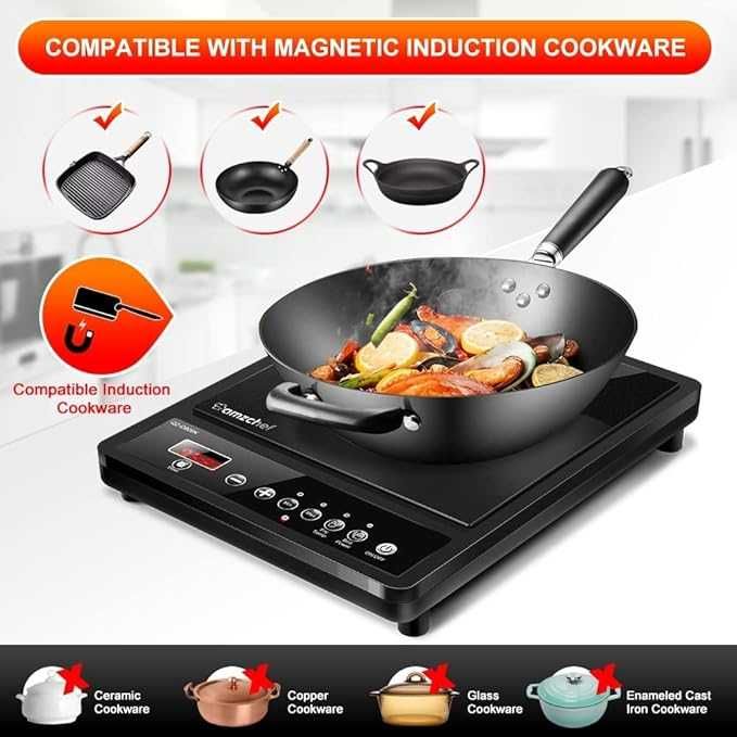 AMZCHEF SK-20CB09K pojedyncza płyta indukcyjna, 2000 W 10