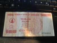 Banknot 10.000.000 dolarów z Zimbabwe