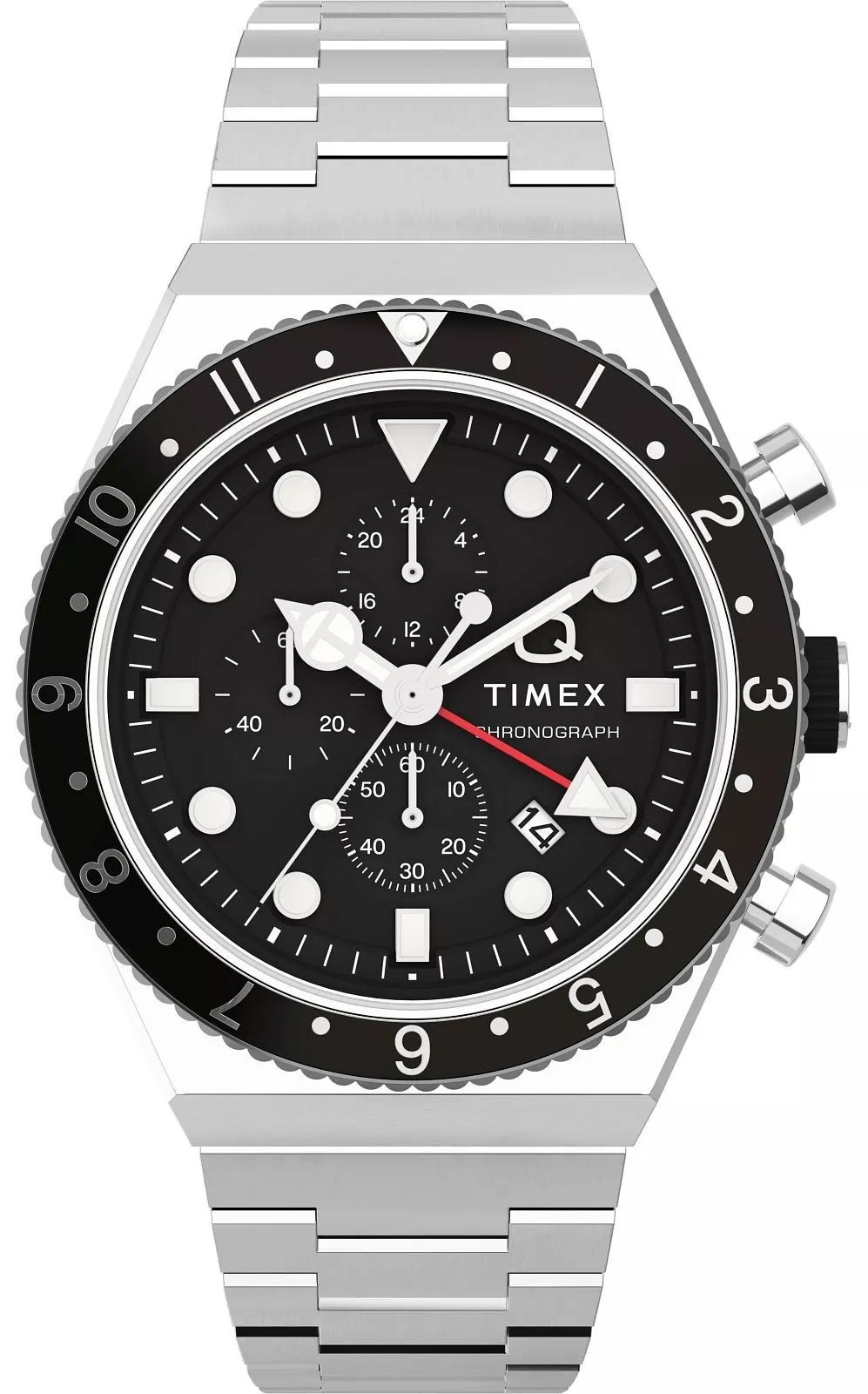 zegarek męski timex q timex 3-time zone chronograph tw2v69800 + box