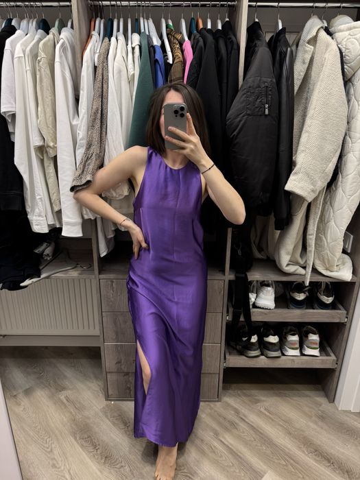 Mango selection s 36 атласна сукня з перехресною спинкою міді