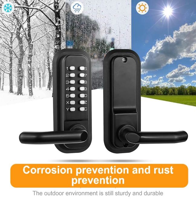 Mechaniczny zamek do drzwi z klawiaturą i klamką, mechaniczny zamek