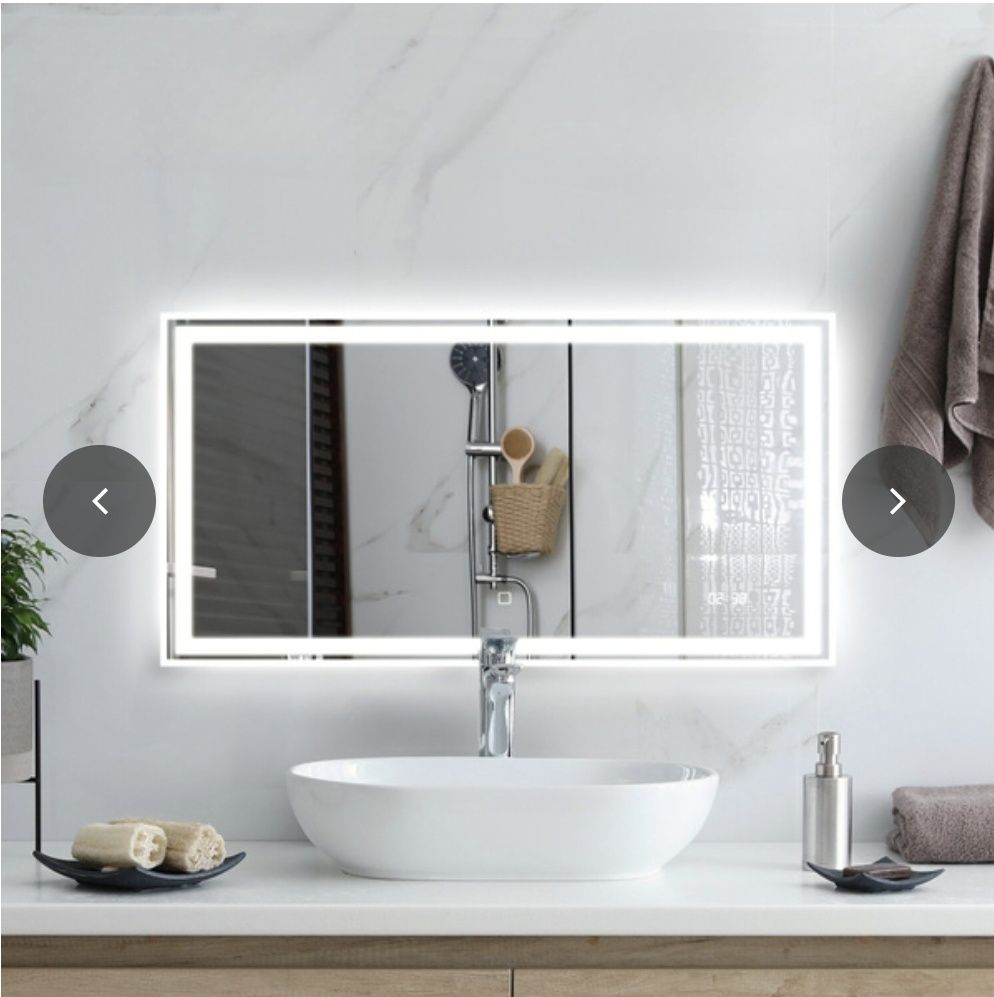 Nowe Lustro 120x60cm LED, zegar