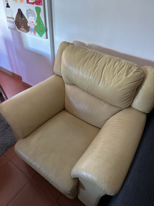 Poltrona de pele genuina