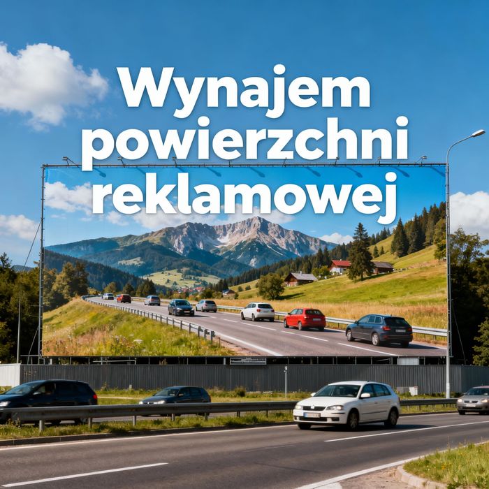 Wynajem REKLAMY billboard 9x6m trasa Nowy Targ–Gronków–Białka Tatrz