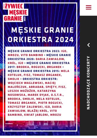 Cena za 2szt. bilety Męskie Granie koncert sobota 20.07 (