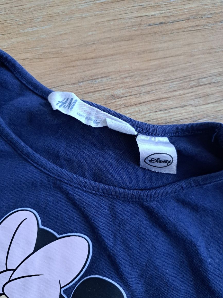 H&M Disney Minnie Mouse Myszka bluzka z długim rękawem granatowa 110