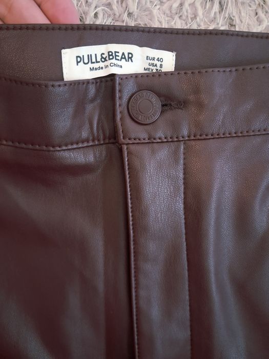 Leginsy bordowe pull bear l 40