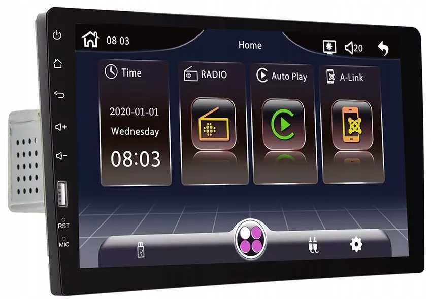 Radio 1 DIN EKRAN 9" Carplay android auto BT mirror link 4X55 W MOSFET
