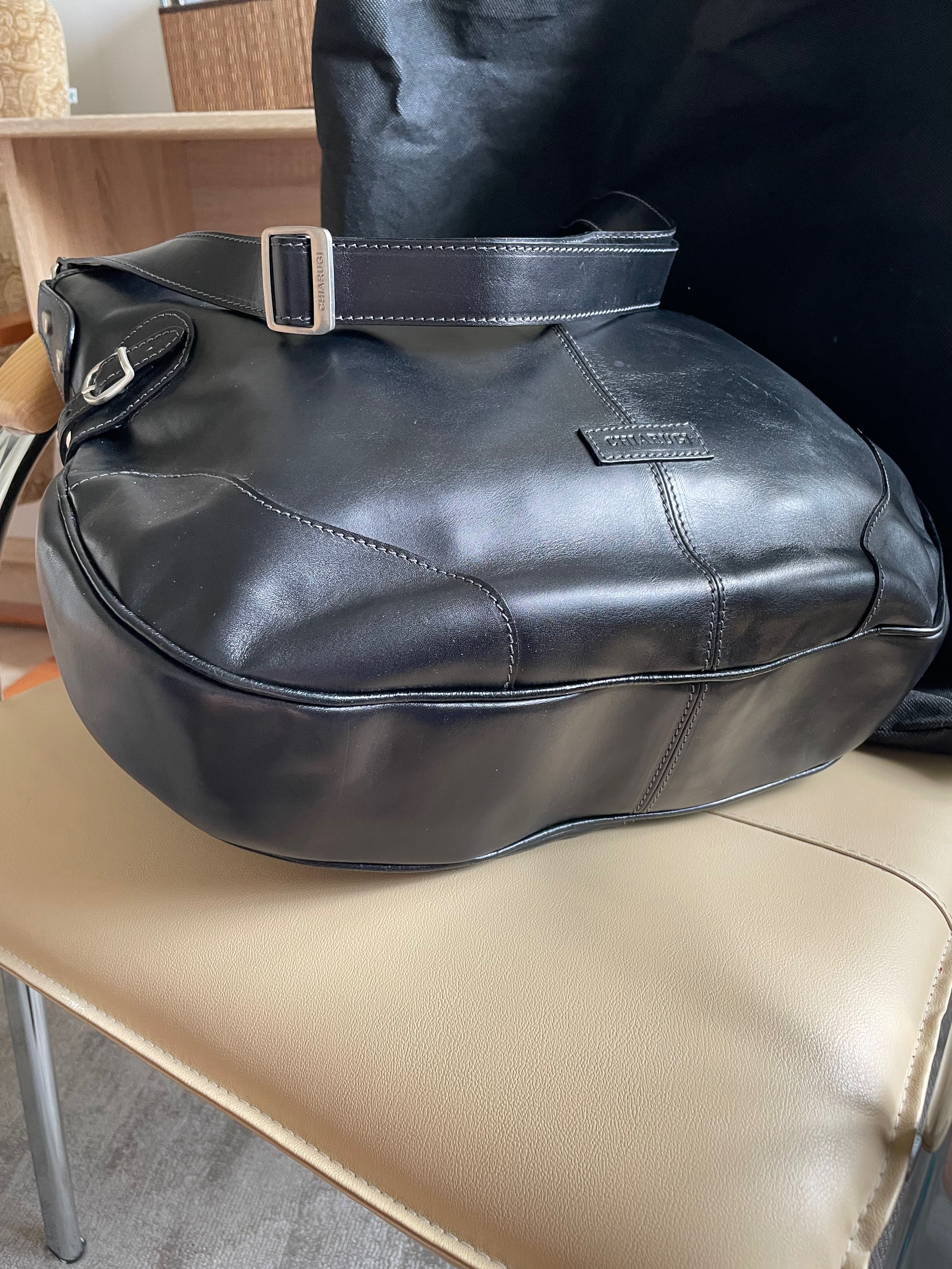 CHIARUGI Nowa oryginalna włoska skórzana torba L-XL mieści A4,dust bag